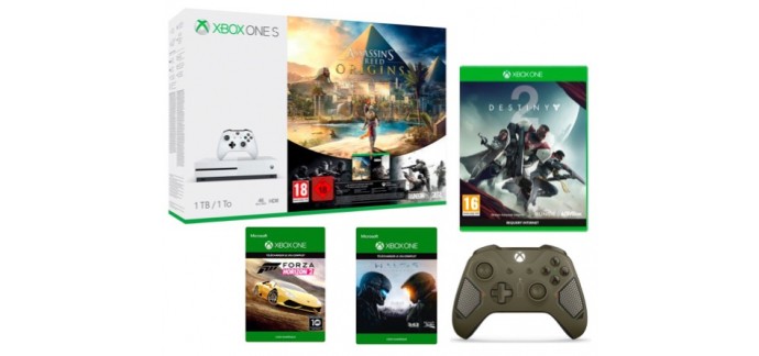 Micromania: 1 Xbox One S achetée = 1 manette, 3 jeux (Halo 5, FH 2 et Destiny 2) et 3 mois de Xbox Live offerts