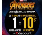 Cdiscount: -10€ sur Cdiscount pour toute réservation d'une place de cinéma pour le film AVENGERS : INFINTY WAR