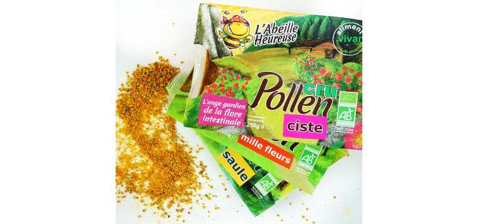 Beauté Chérie: Un lot de 3 paquets de pollen cru L'Abeille Heureuse à gagner