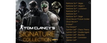 Ubisoft Store: Jeux PC Pack Tom Clancy's Signature Collection à 215,41€ au lieu de 239,35€