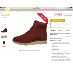 MandMDirect : Bottes Timberland rouge/marron à 73,95€ 