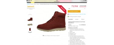 MandMDirect : Bottes Timberland rouge/marron à 73,95€ 