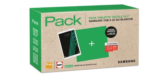 Fnac: Pack Fnac Tablette Samsung Galaxy Tab A6 10.1"  + Carte Micro SD 64 Go à 279,99€ au lieu de 319,99€