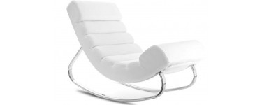Miliboo: Fauteuil design blanc rocking chair TAYLOR au prix de 233,74€