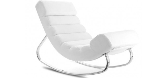 Miliboo: Fauteuil design blanc rocking chair TAYLOR au prix de 233,74€