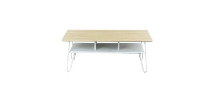 BUT: Table Basse Pasty Sonoma et Blanc - 110 x 43,5 x 60cm à 28,92€ au lieu de 139,99€