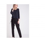 Bonobo Jeans: Pantalon city à noeud femme forme carotte noir  au prix de 27,99€ au lieu 39,99€ 