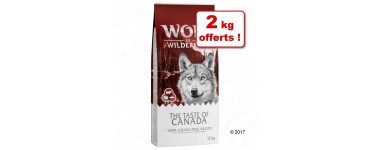Zooplus: 2 kg supplémentaires de croquettes pour chien Wolf of Wilderness en cadeau