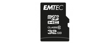 Office DEPOT: Carte mémoire MicroSDHC EMTEC Class 10 Classic Noir à 16,90€ au lieu de 20,28€