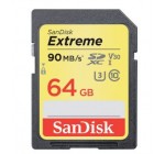 Office DEPOT: Carte mémoire SanDisk Extreme UHS-I U3 64 Go SDHC/SDXC Noir à 44,90€ au lieu de 53,88€