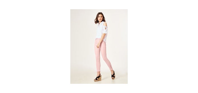 Jennyfer: Pantalon think pink rose clair à 9,99€ au lieu de 29,99€