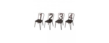 Veepee: Lot de 4 chaises numérotées - métal - 45 x 84 x 45 cm à 299,90€ au lieu de 594€ 