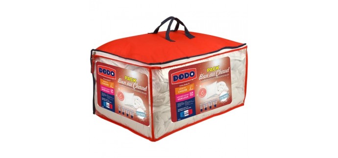 Auchan: Pack DODO Bien au Chaud couette chaude + oreiller moelleux à 31,50€ au lieu de 69,99€
