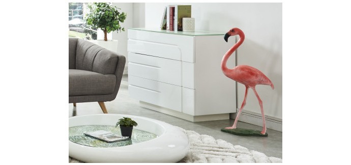 Vente Unique: Statue flamand rose ROSEUS résine à 99,99€