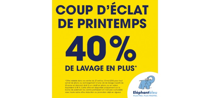 Eléphant bleu: 40% de lavage en plus offerts pour votre auto