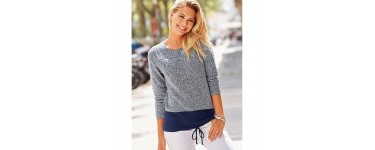 3 Suisses: Pull manches longues - Bleu Marine à 20€ au lieu de 39,99€