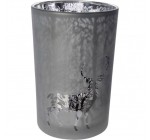 Alinéa: Photophore en verre grisé motif renne avec finition sablage à 4,79€ au lieu de 7,99