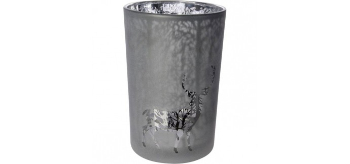 Alinéa: Photophore en verre grisé motif renne avec finition sablage à 4,79€ au lieu de 7,99