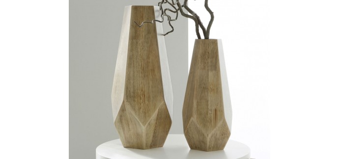 Becquet: Vases en bois à facettes à 29,92€ au lieu de 39,90€