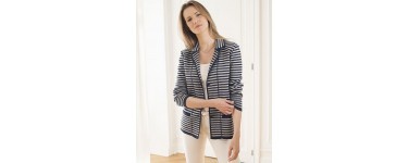 Damart: Veste maille milano rayée à 20,90€ au lieu de 59,99€