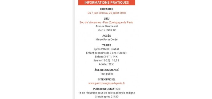 Parc zoologique de Paris: Visites noctures gratuites au Parc Zoologique les jeudis de 21h30 à 22h30