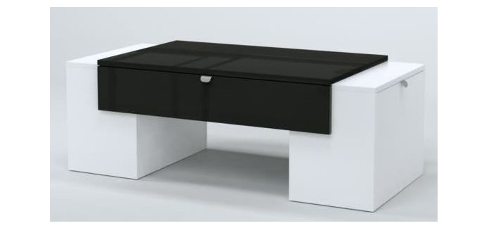 Cdiscount: Table basse contemporaine et panneaux de particules noir et blanc LUCKY à 99,99€