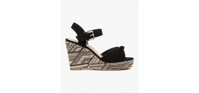 GÉMO: Nu-pieds en toile avec semelle compensée en raphia multicolore à 14,99€ au lieu de 29,99€