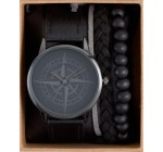 ASOS: Coffret cadeau avec montre et bracelets à motif boussole au prix de 22,99€ au lieu de 38,99€