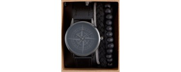 ASOS: Coffret cadeau avec montre et bracelets à motif boussole au prix de 22,99€ au lieu de 38,99€