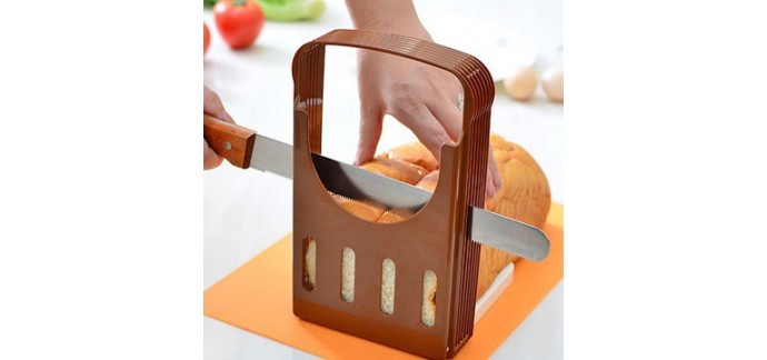 Banggood: Coupe de miche de pain grillé outil de cuisine de guidage de tranchage à 8,70€ au lieu de 11,95€