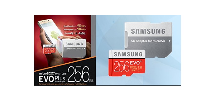 Auchan: Carte Micro SD Samsung 256Go EVO PLUS à 239,99€ au lieu de 398,98€