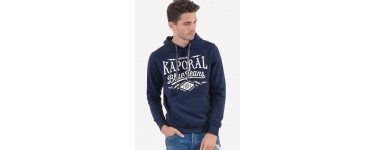 Kaporal Jeans: Sweat-shirt à capuche, inscription feutrine à 27,50€ au lieu de 55€