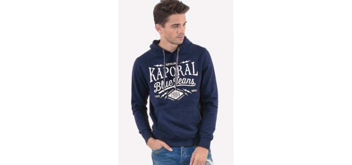 Kaporal Jeans: Sweat-shirt à capuche, inscription feutrine à 27,50€ au lieu de 55€