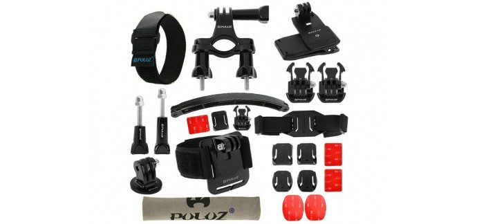 MacWay: Kit Accessoire 24 en 1 GoPro Hero 2 3 4 5 Fixation vélo moto poignet à 23,49€ au lieu de 34,99€