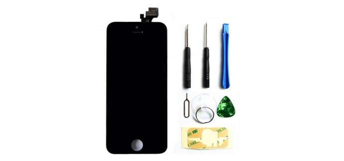 Rakuten: Ecran Complet Pour iPhone 5c Noir Vitre Tactile+Écran LCD Sur Châssis+Outils à 12€ au lieu de 19€