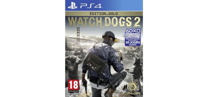Cdiscount: Jeu PS4 Watch Dogs 2 Edition Gold à 59,99€ au lieu de 79,83€
