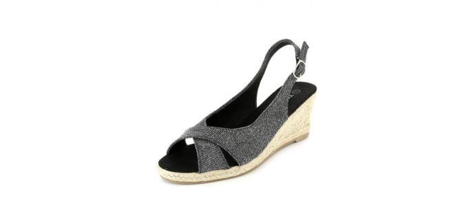Kiabi: Sandales compensées textile brillant à 13,20€ au lieu de 22€