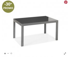 Alinéa: Table de jardin extensible grise en alu et verre trempé - VERONICA à 196€ au lieu de 280€