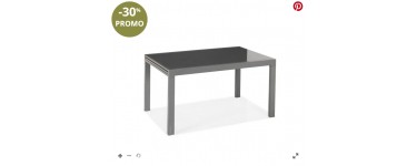 Alinéa: Table de jardin extensible grise en alu et verre trempé - VERONICA à 196€ au lieu de 280€