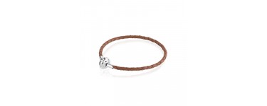 MATY: Bracelet argent 925 cordon cuir marron à 19,25€ au lieu de 35€