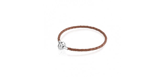 MATY: Bracelet argent 925 cordon cuir marron à 19,25€ au lieu de 35€