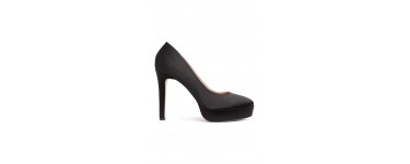 H&M: Escarpins noirs à bout rond en satin à plateau au prix de 24,99€ au lieu de 24,99€ 