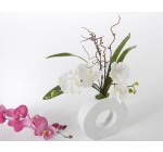 Becquet: Orchidée en tissu et vase rond en faïence émaillé au prix de 17,94€ au lieu de 29,90€ 