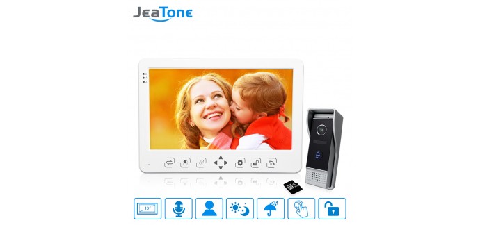 AliExpress: Sonnette Interphone Système Touch Monitor JeaTone 10 à 108,25€ au lieu de 204,25€