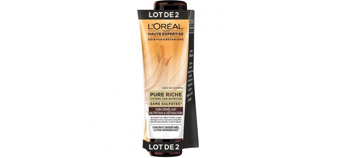 E.Leclerc: Lot de 2 Soins capillaires haute expertise L'Oréal Paris 2X 250ml au prix de 6,46€ au lieu de 10,77€