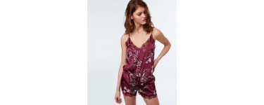 Etam: Combishort Molly en satin imprimé fleuri bordeaux à 25,19€ au lieu de 35,99€