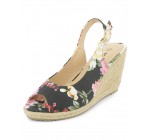Kiabi: Sandales en textile imprimé floral talon compensé effet cordage au prix de 16,10€ au lieu de 23€
