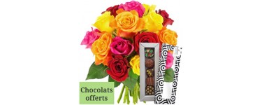 Florajet: 15 roses + chocolats offerts pour 22€