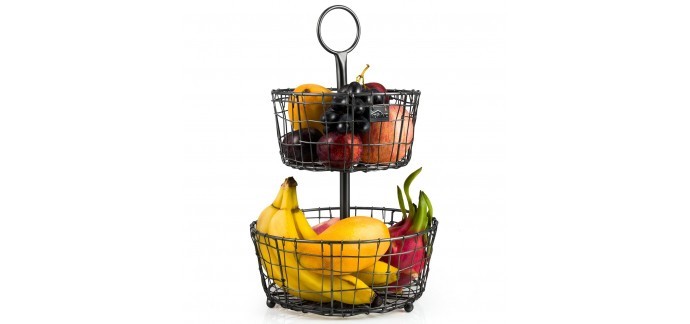 Amazon: Panier à fruits en métal 2 étages séparables Kealive à 7,19€ au lieu de 17,19€