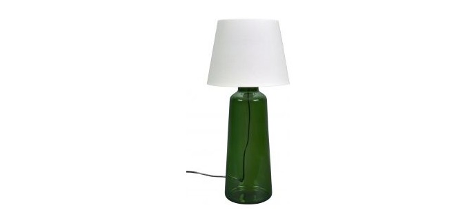 Habitat: Pied de lampe à poser en verre 42cm vert à 47,94€ au lieu de 79,90€